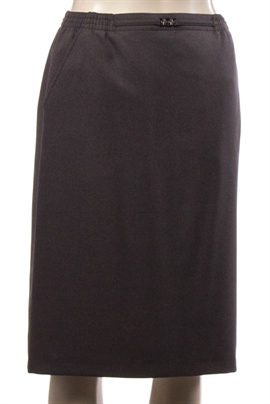 Brandtex nederdel - glat model og elastik i livet - mørk grå